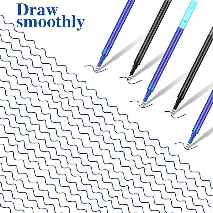 24 Pieces Erasable Gel Ink Pen Refills Point 0.5 mm (Black,Blue) - TTpen