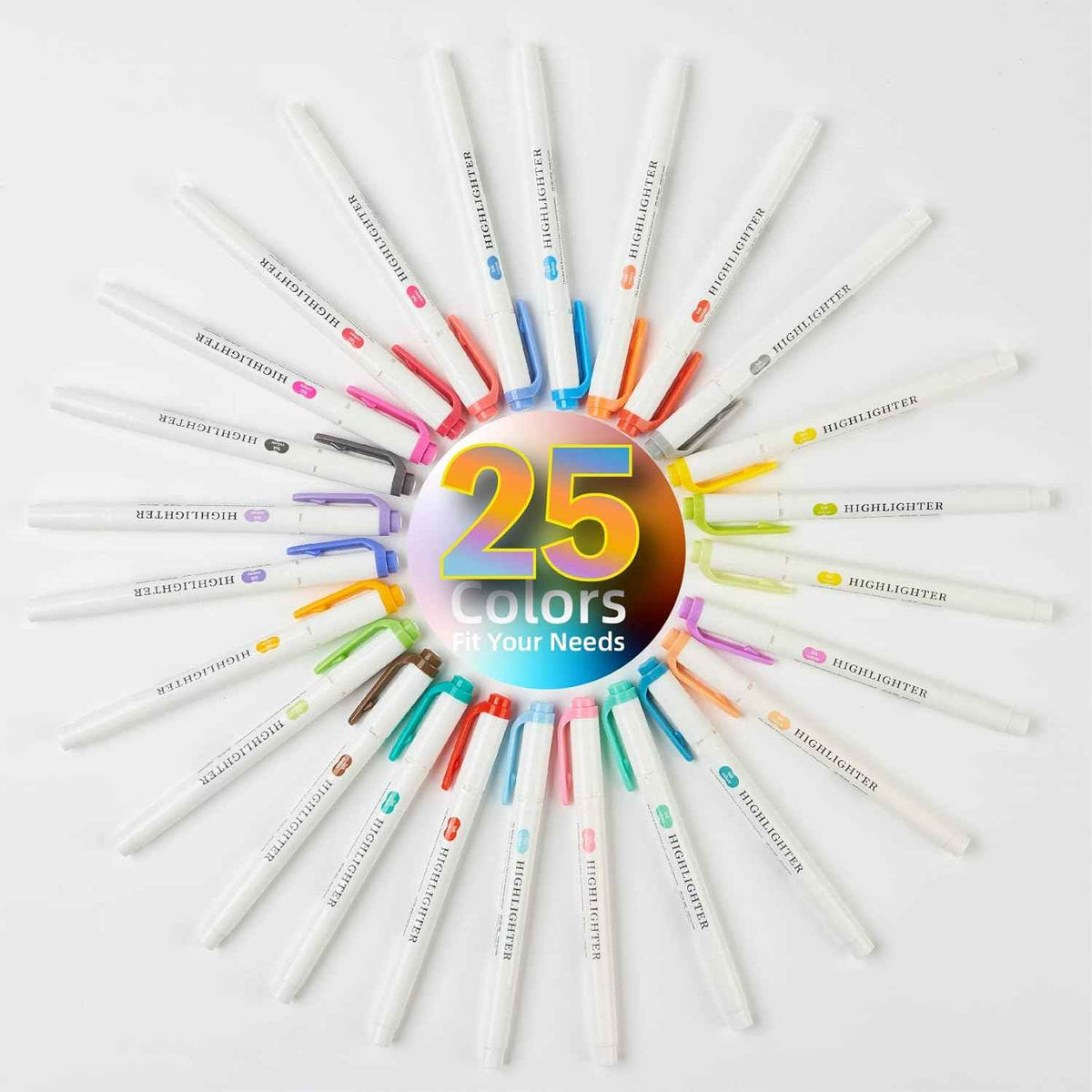 MAIKE Real Mild Pastel Highlighters 25 Assorted Colors Markers - TTpen