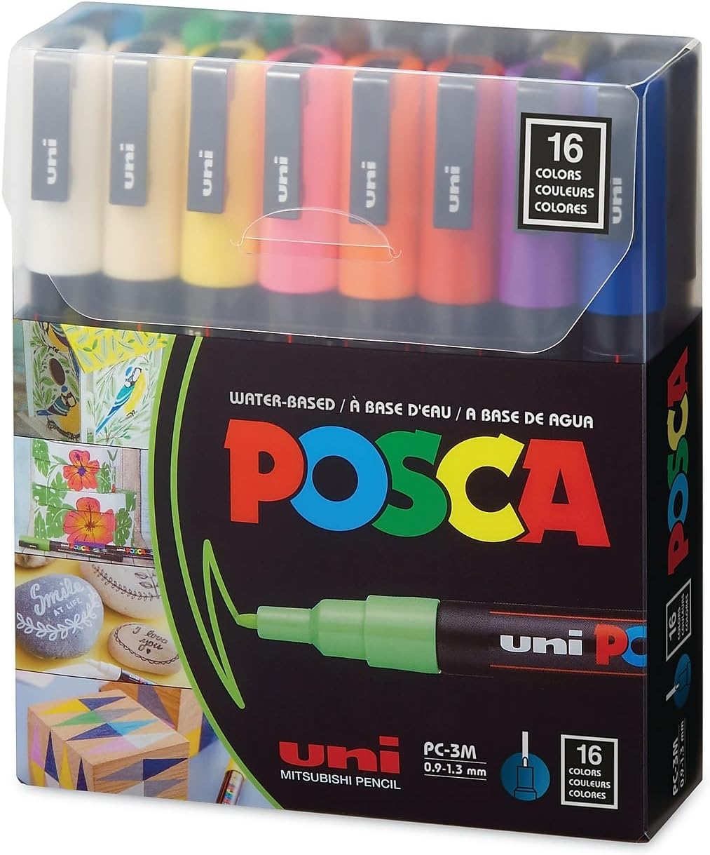 Uni Posca PC-3M Paint Markers 16-Pack