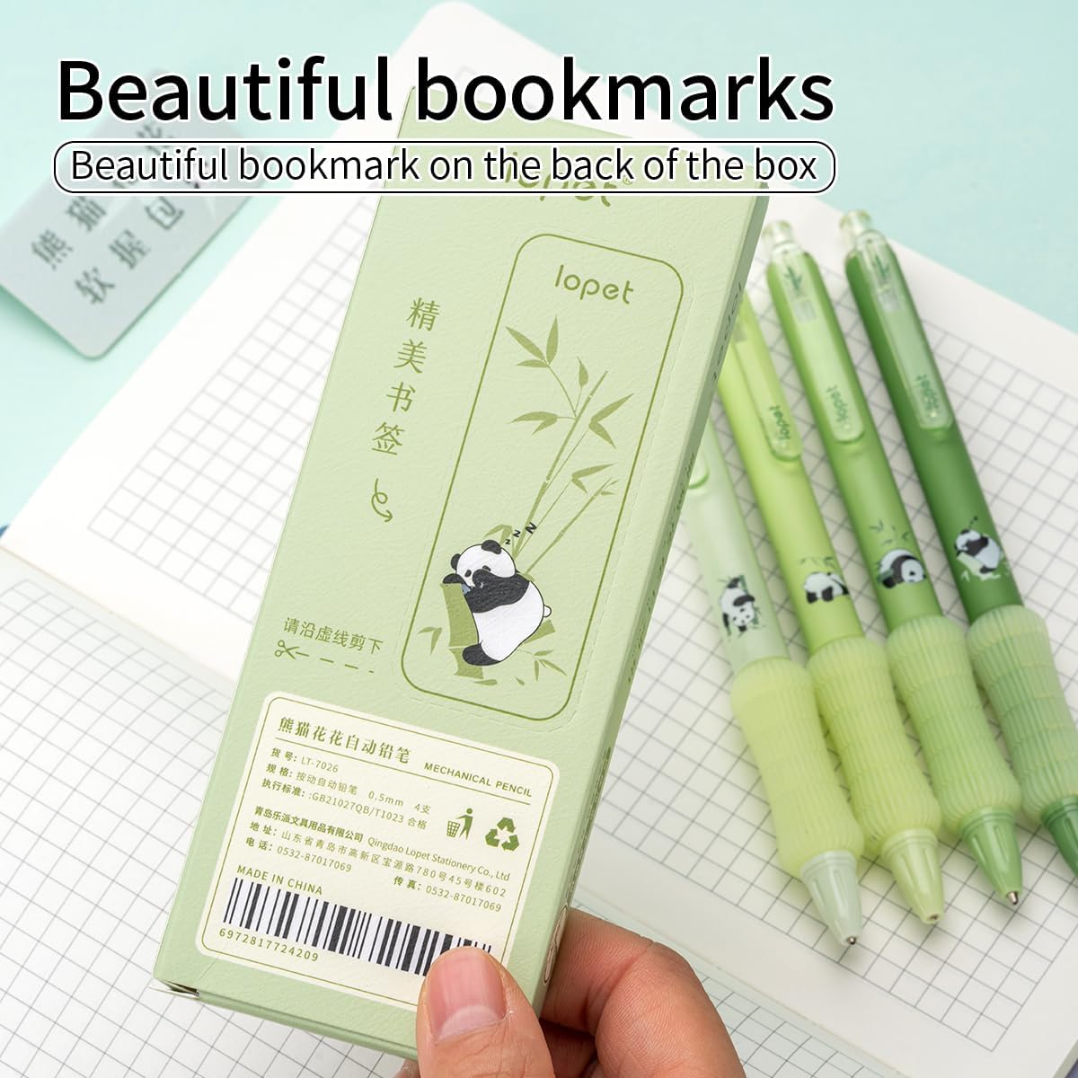 LOPET Panda Capybara Mechanical Pencils 8-Pack