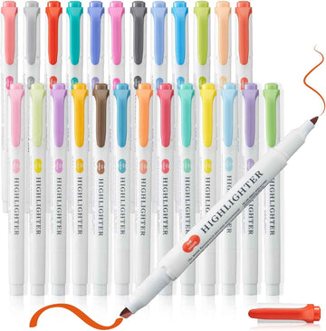 MAIKE Real Mild Pastel Highlighters 25 Assorted Colors Markers - TTpen