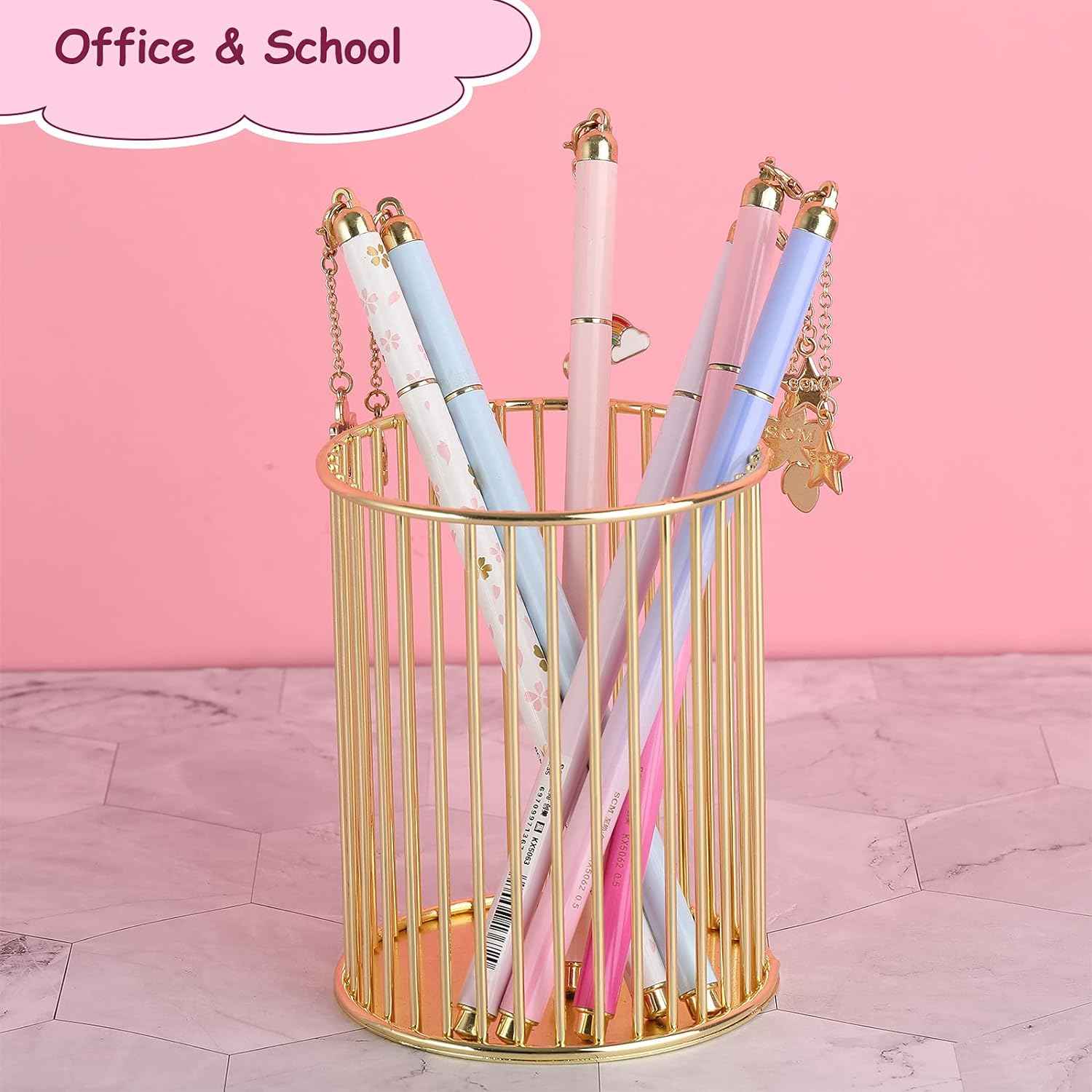 6 Pieces Metal Ballpoint Pens with Cute Pendant Black Ink - TTpen
