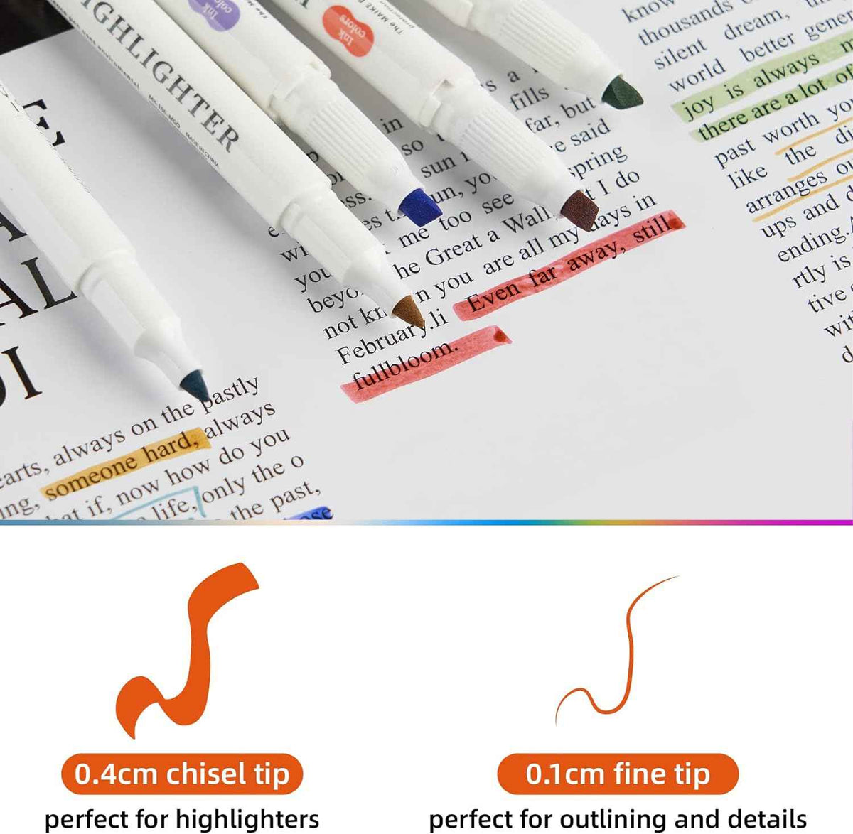 MAIKE Real Mild Pastel Highlighters 25 Assorted Colors Markers - TTpen