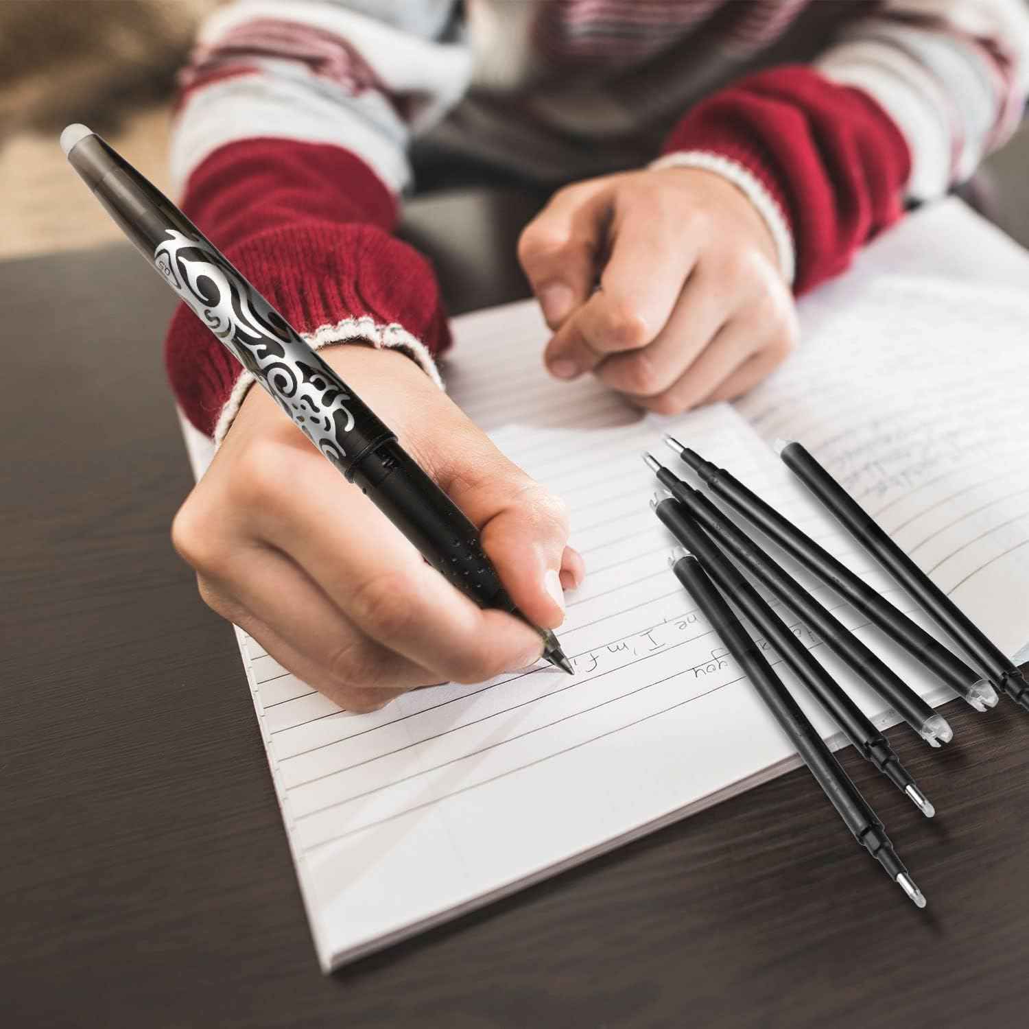 24 Pack Erasable Gel Ink Pen Refills Fine Point 0.5 mm (Black) - TTpen