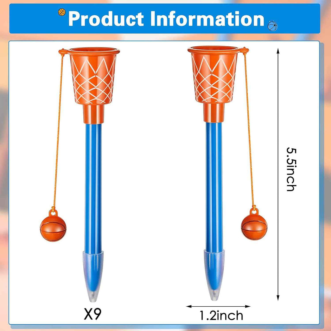 18PCS Basketball Hoop Ballpoint Pens for Birthday School Party Favors - TTpen