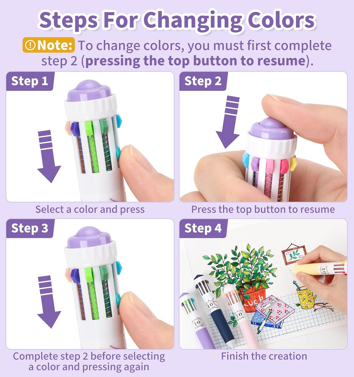 Languo 10-in-1 Multicolor Pen 6-Pack
