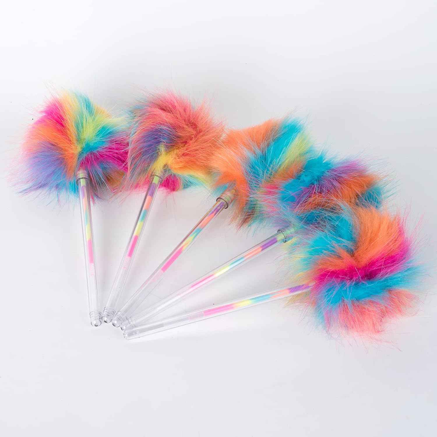 12 Pack Rainbow Color Pompom Gel Pens for Girls and Children - TTpen
