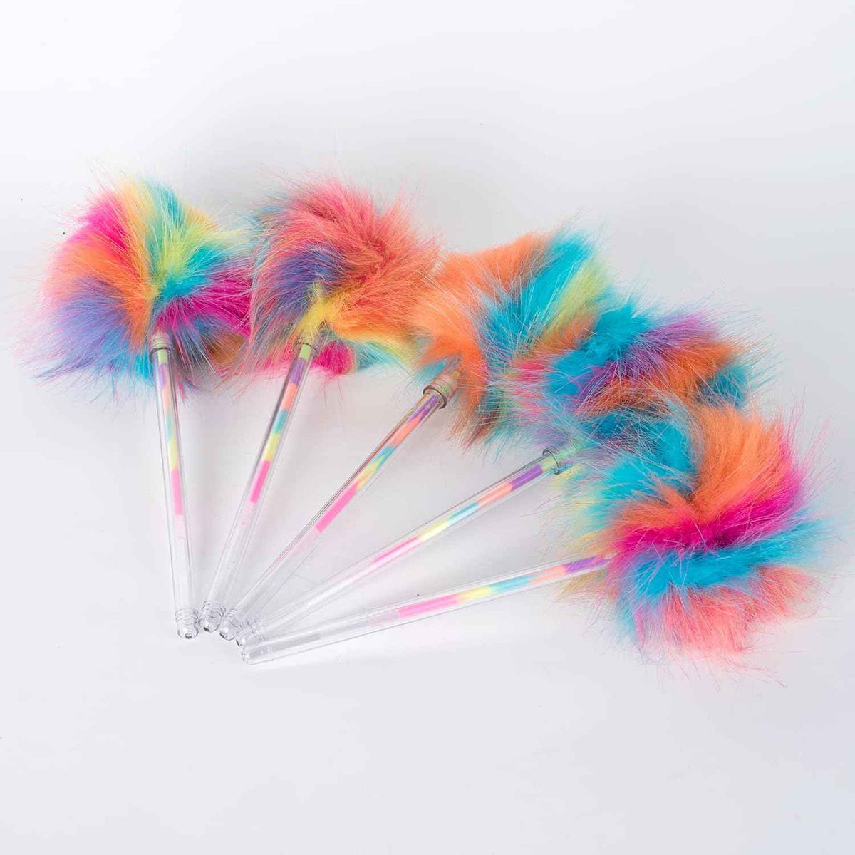 12 Pack Rainbow Color Pompom Gel Pens for Girls and Children - TTpen