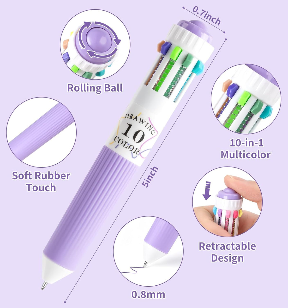 Languo 10-in-1 Multicolor Pen 6-Pack