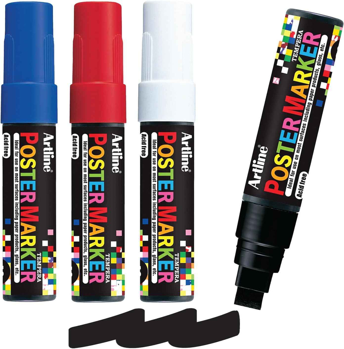 Artline EPP-12 Poster Markers | 12.0mm Flat Tip | 2 Pack