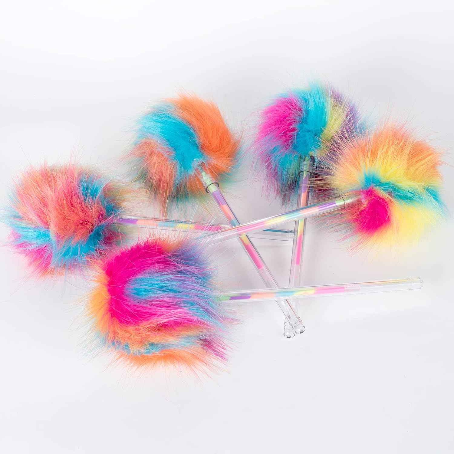 12 Pack Rainbow Color Pompom Gel Pens for Girls and Children - TTpen