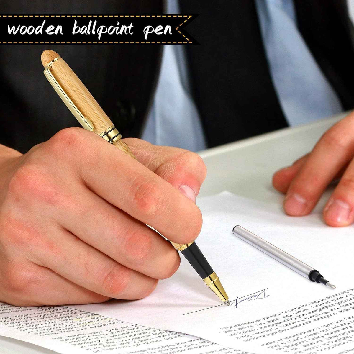 2 Pieces Bamboo Wooden Ballpoint Pen Handcrafted Rosewood Pens - TTpen