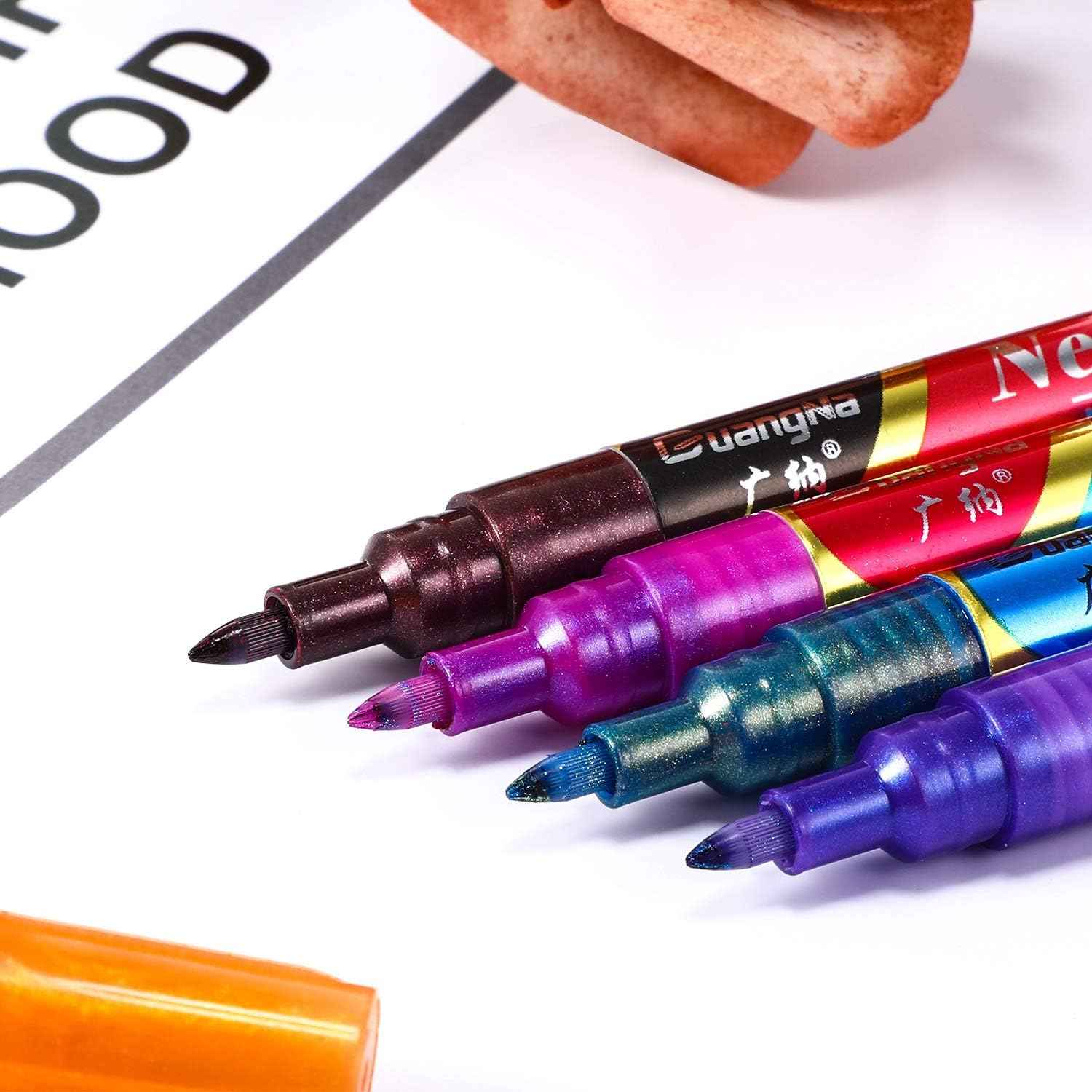 Guangna Neon Gel Pen Glitter Double Color Metallic Marker-24 Colors - TTpen