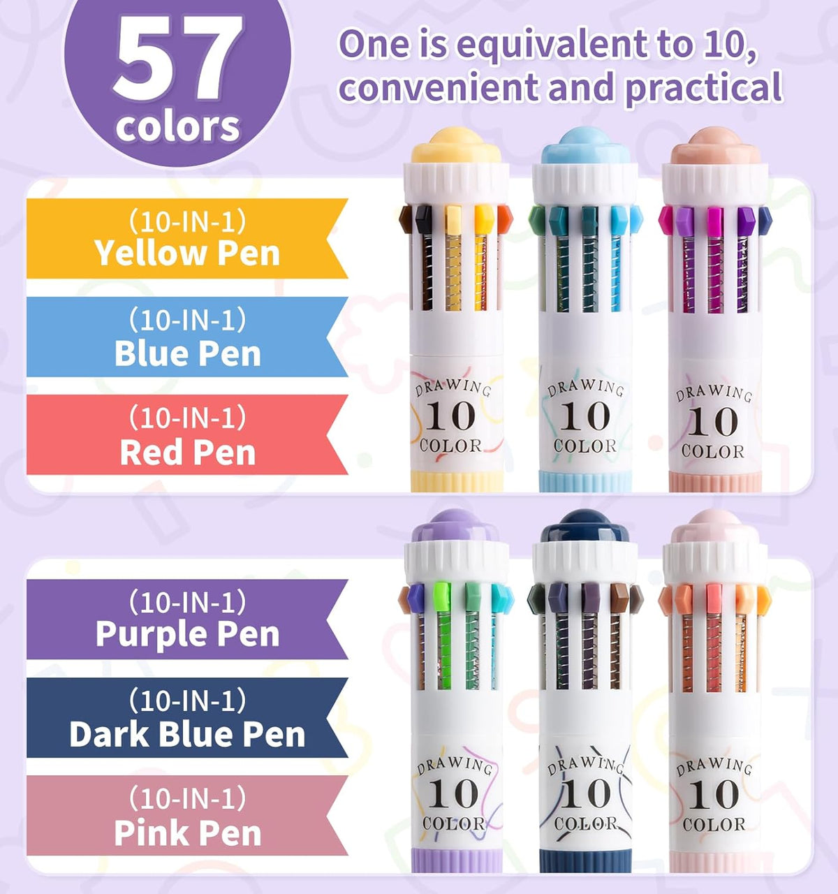 Languo 10-in-1 Multicolor Pen 6-Pack