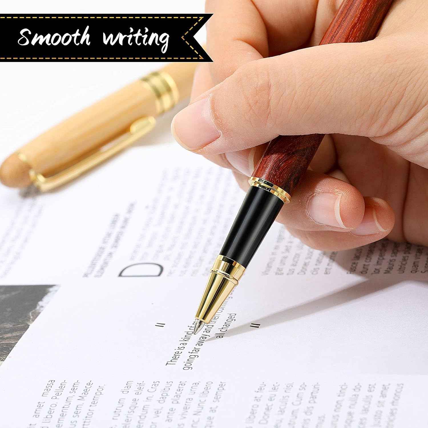 2 Pieces Bamboo Wooden Ballpoint Pen Handcrafted Rosewood Pens - TTpen