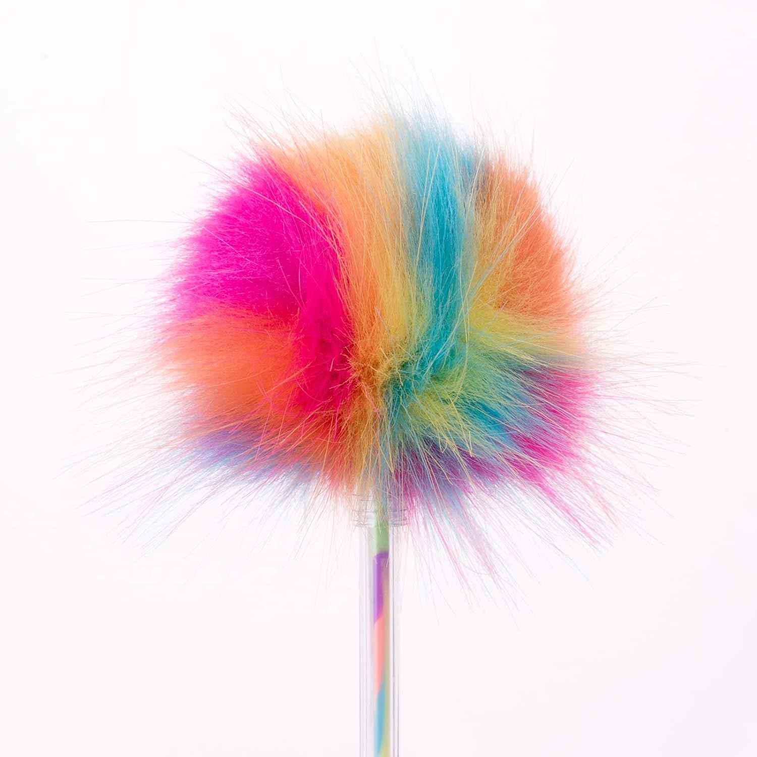12 Pack Rainbow Color Pompom Gel Pens for Girls and Children - TTpen