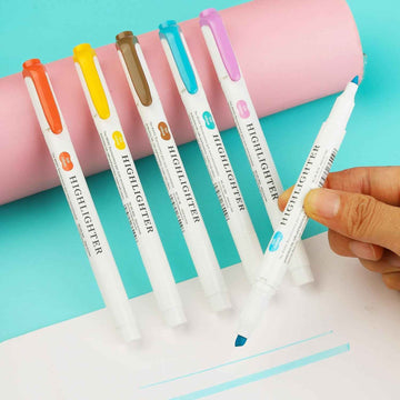 MAIKE Real Mild Pastel Highlighters 5 Warm Colors Markers - TTpen