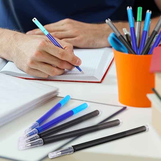 24 Pieces Erasable Gel Ink Pen Refills Point 0.5 mm (Black,Blue) - TTpen