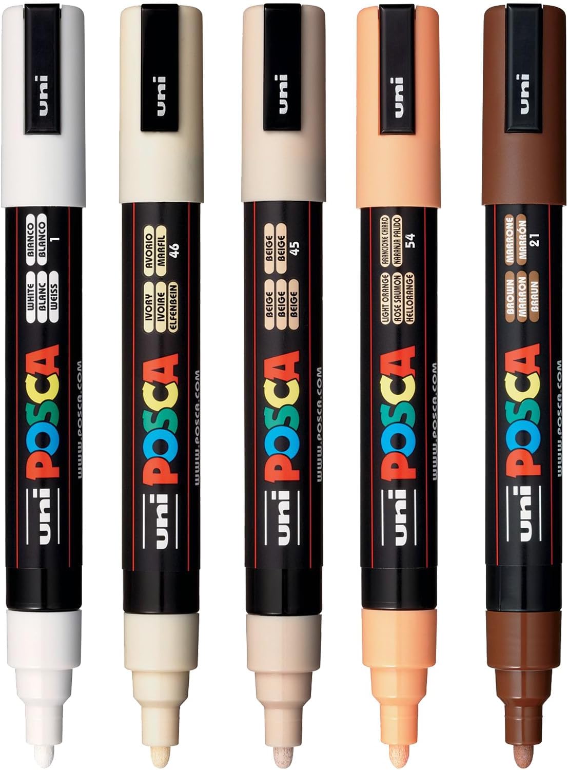 Uni Posca PC-5M Warm Markers 5-Pack