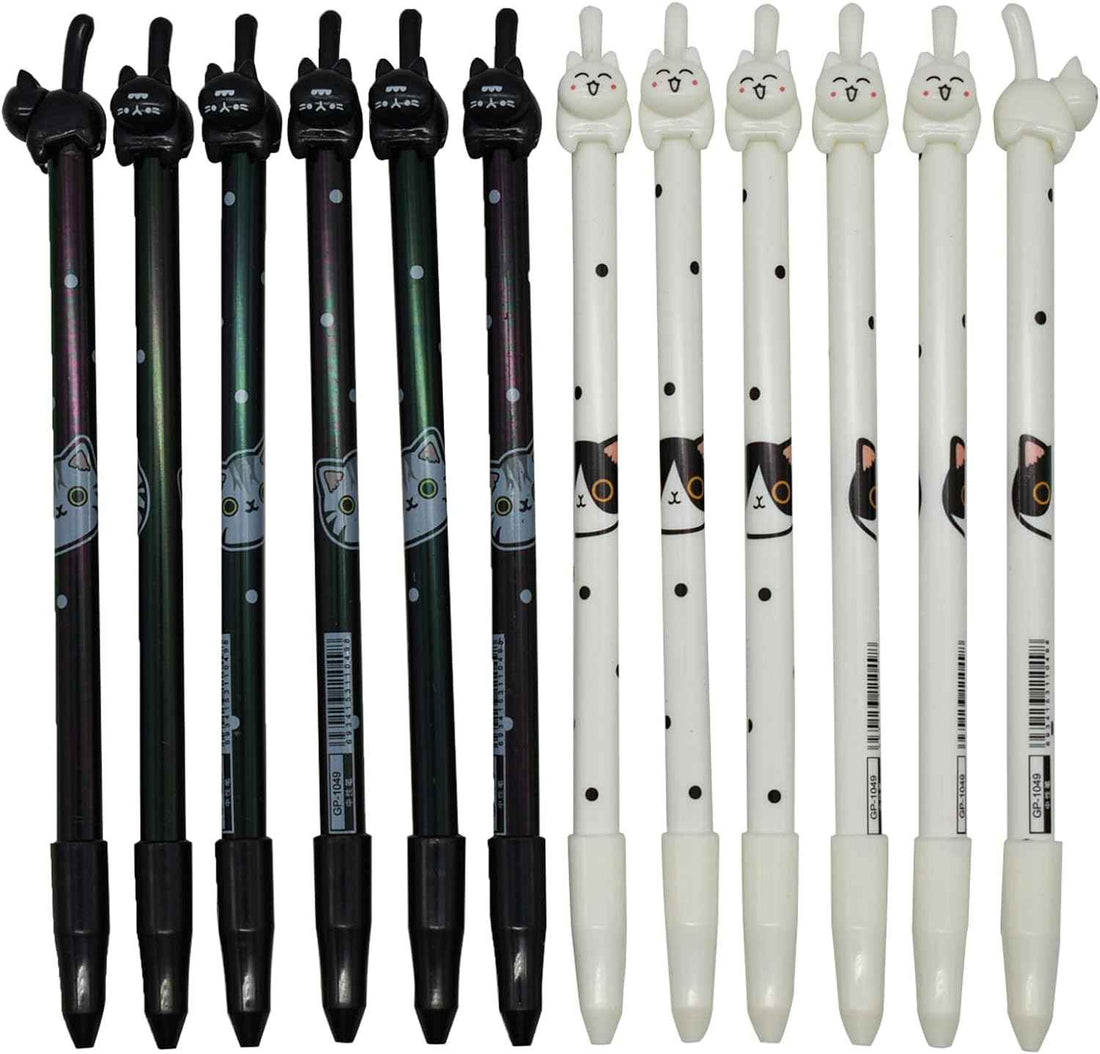 12PCS Cat Tail Cat Face Gel Pens - TTpen