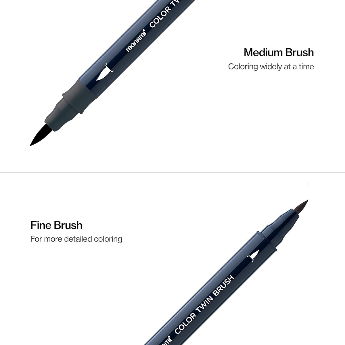 MONAMI Grey Mood Twin Brush Markers 6-Pack