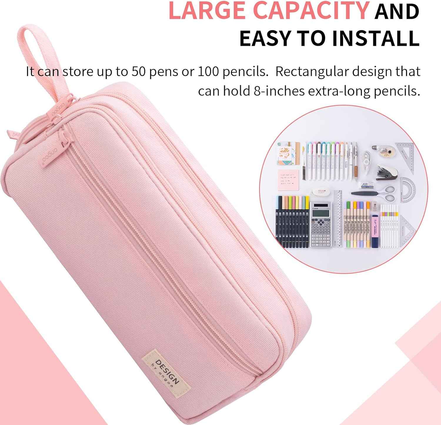 Large Pencil Case High Capacity Holder Box Storage Bag - TTpen