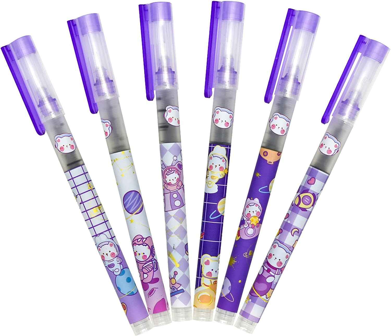 12PCS Astronaut Bear Spaceman Liquid Quick Dry Ink Rollerball Pens - TTpen