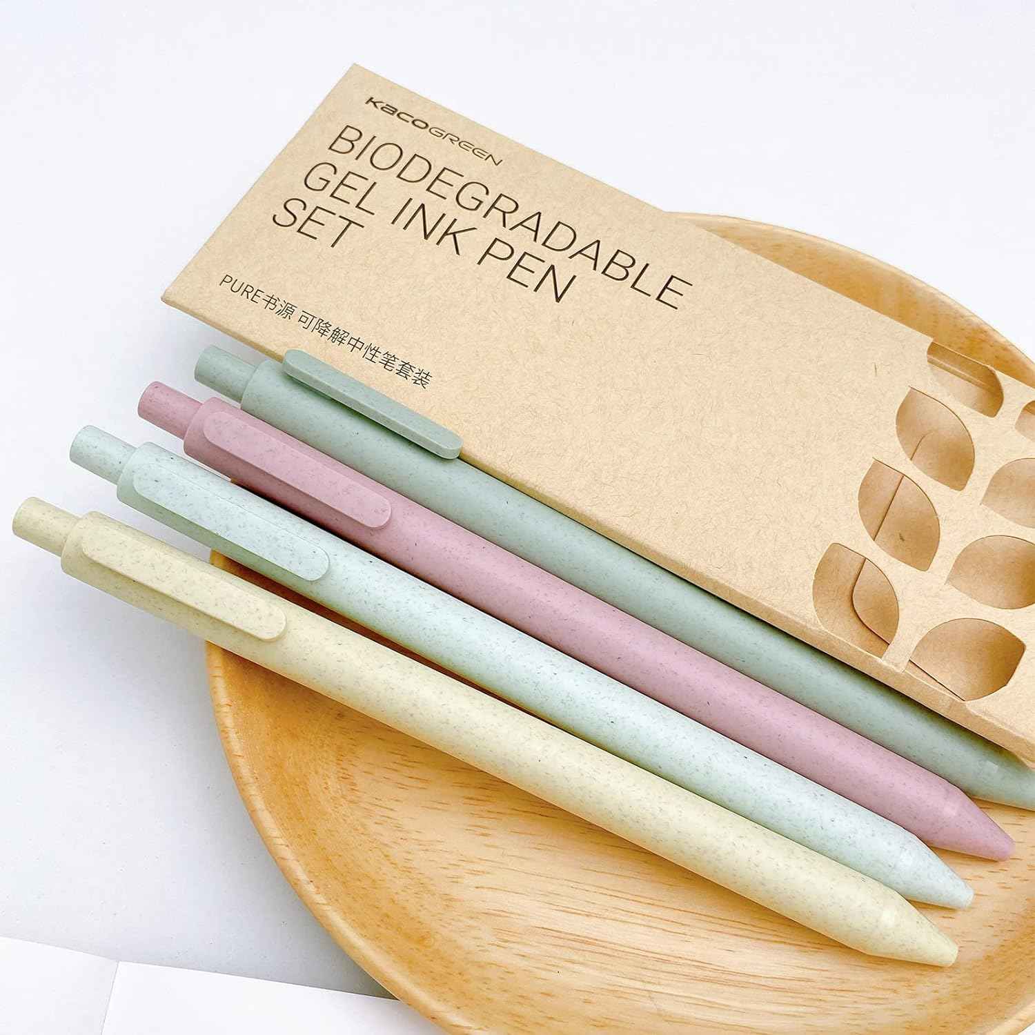 Kaco Biodegradable Gel Ink Pen Set with Black Ink 4 Pack - TTpen