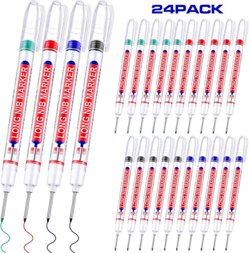 24Pcs Deep Hole Marker Pens 20mm Deep Drill Hole Long Nib Marker - TTpen