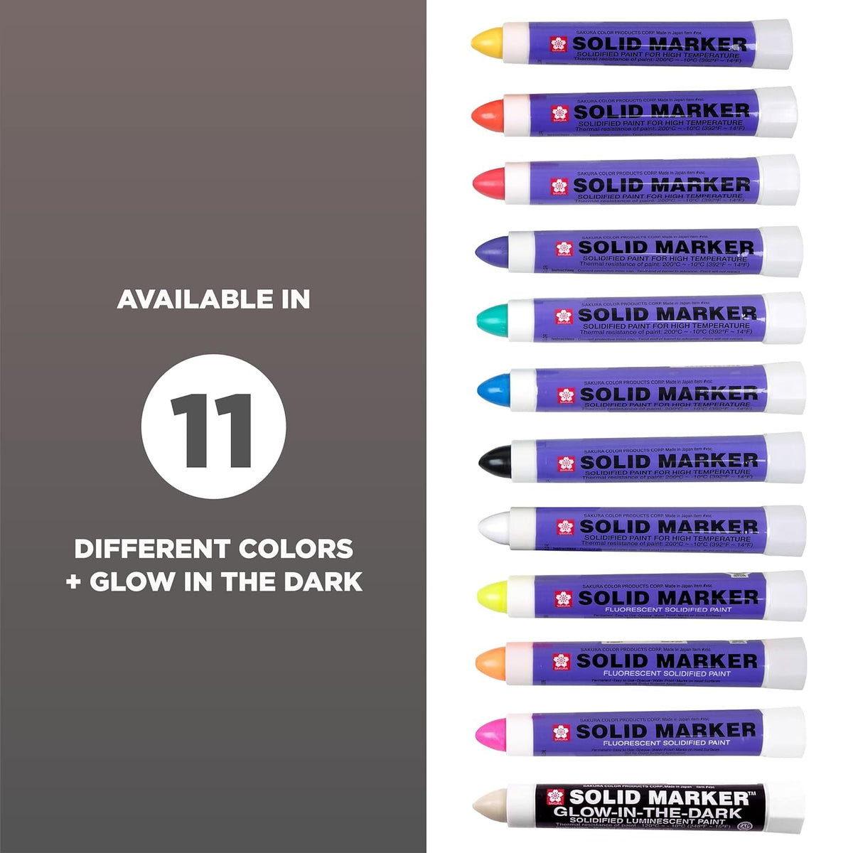 SAKURA Solid Marker,Permanent Marker Paint Pens,12 Pack,Black