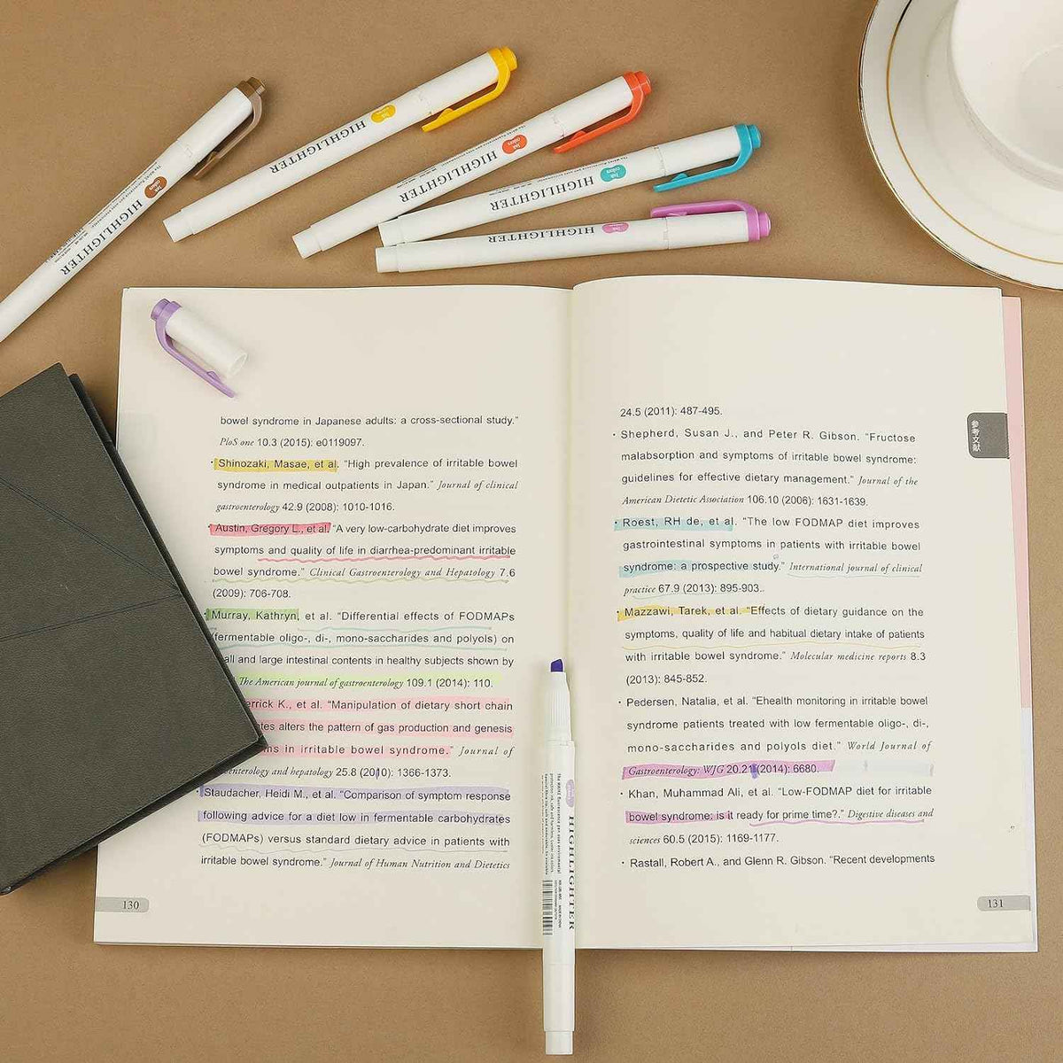 MAIKE Real Mild Pastel Highlighters 5 Warm Colors Markers - TTpen