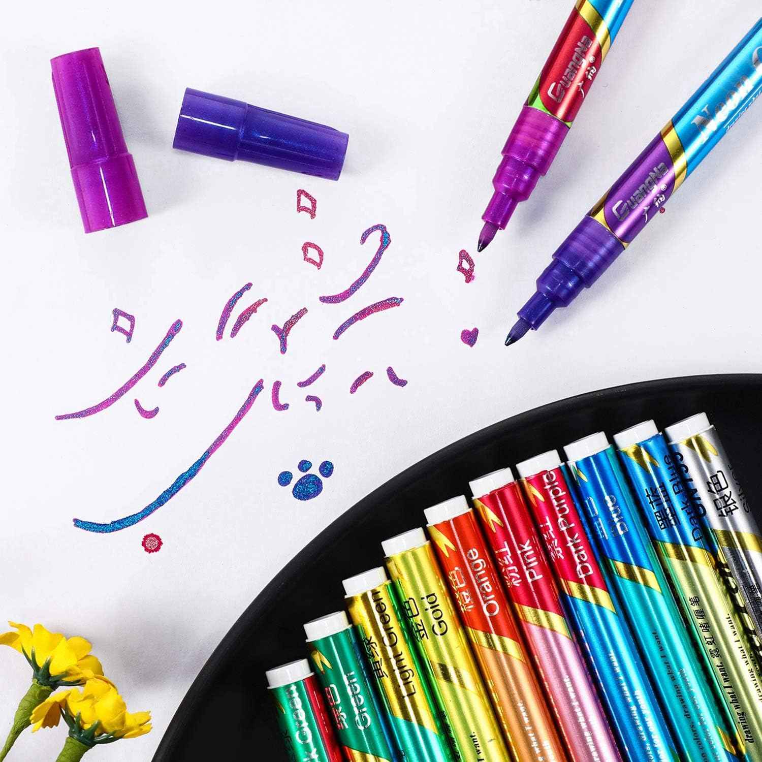 Guangna Neon Gel Pen Glitter Double Color Metallic Marker-18 Colors - TTpen