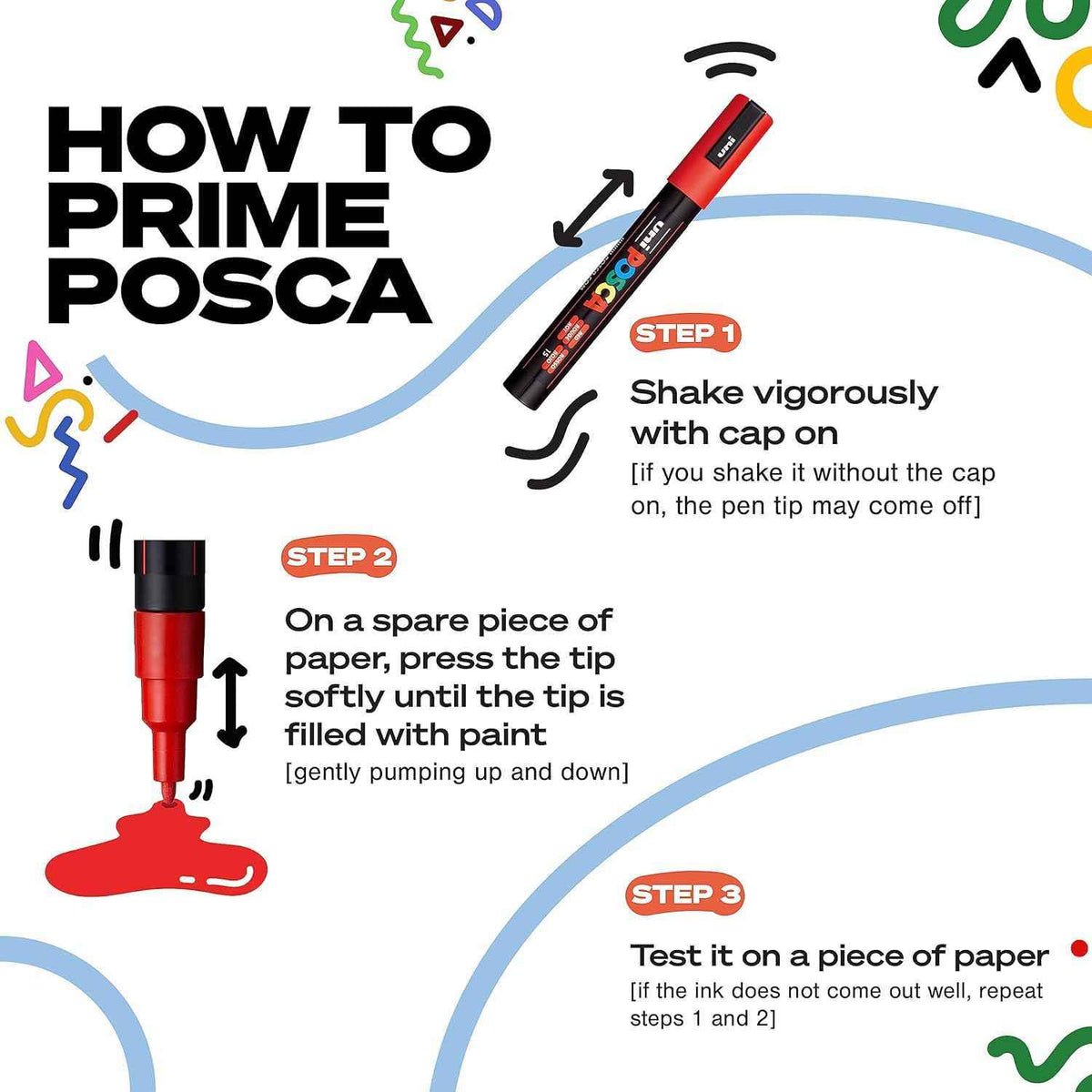 Uni Posca Paint Marker PC-8K,Broad Chisel Tips,8 Metallic Colors
