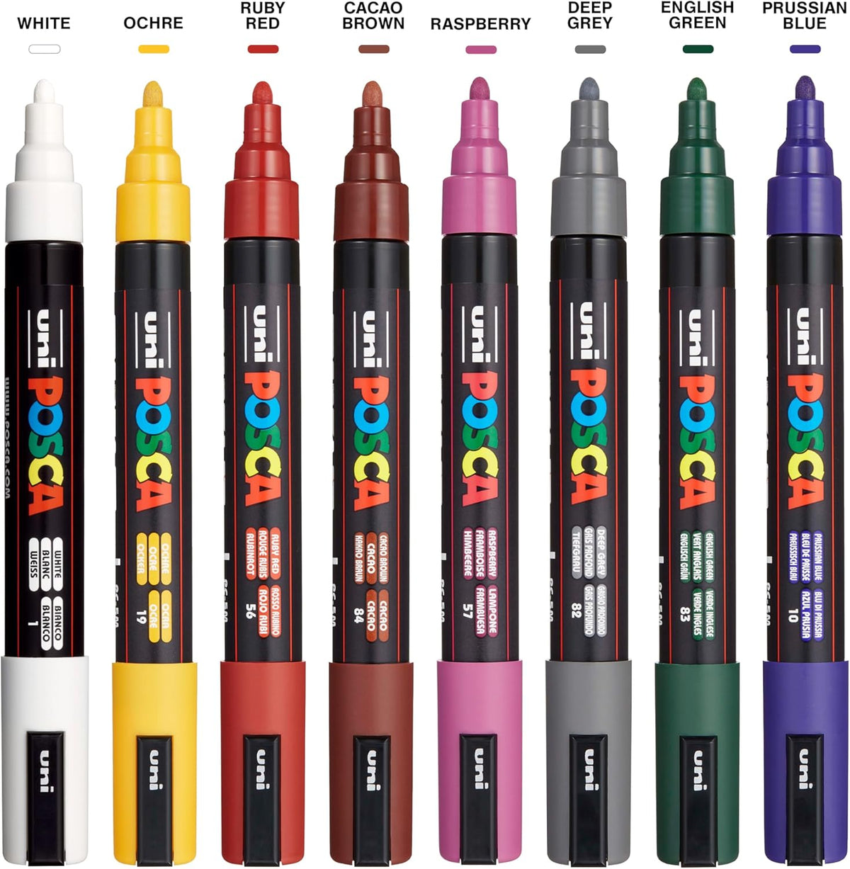 Uni Posca PC-5M Dark Markers 8-Pack