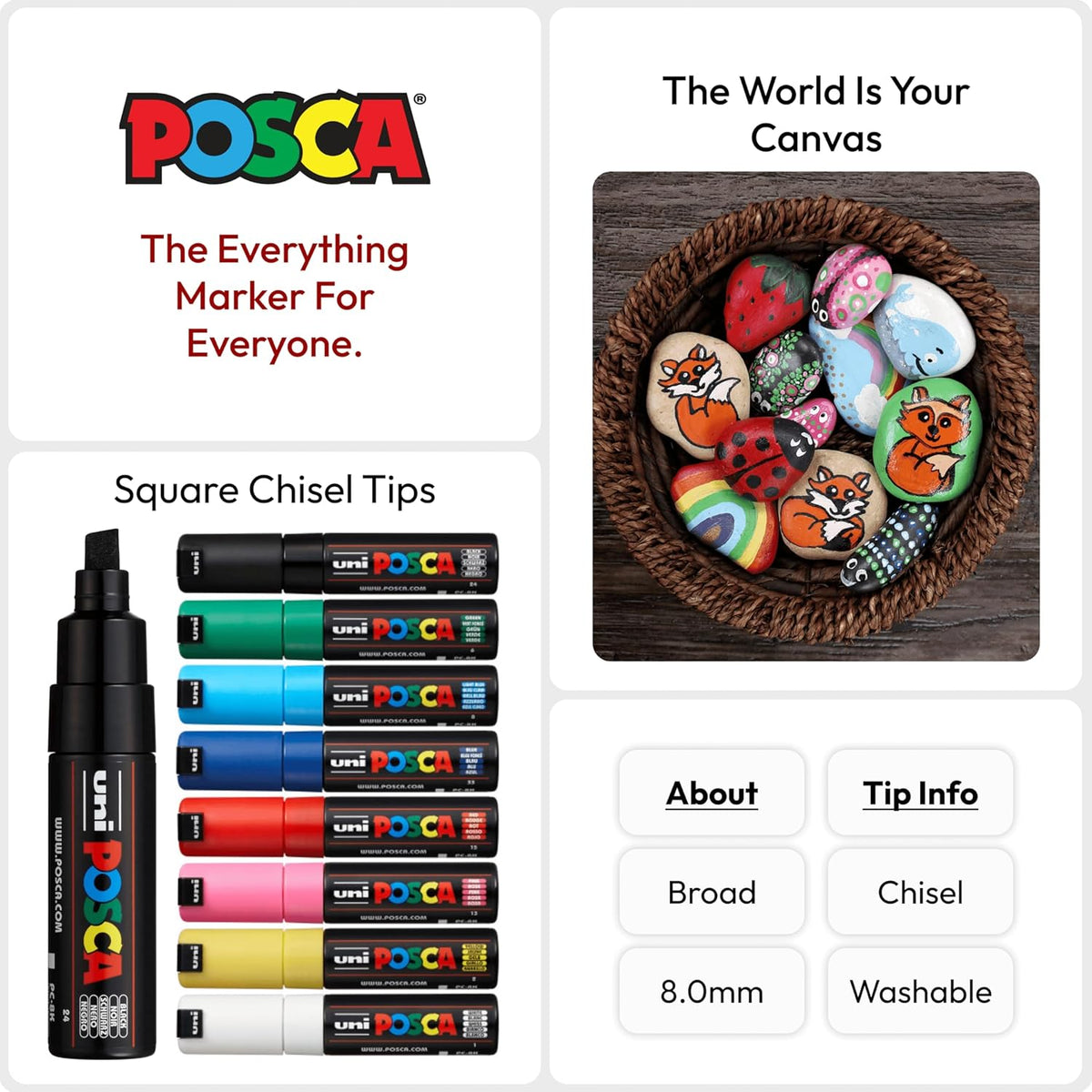 Uni Posca PC-8K Basic Markers 8-Pack