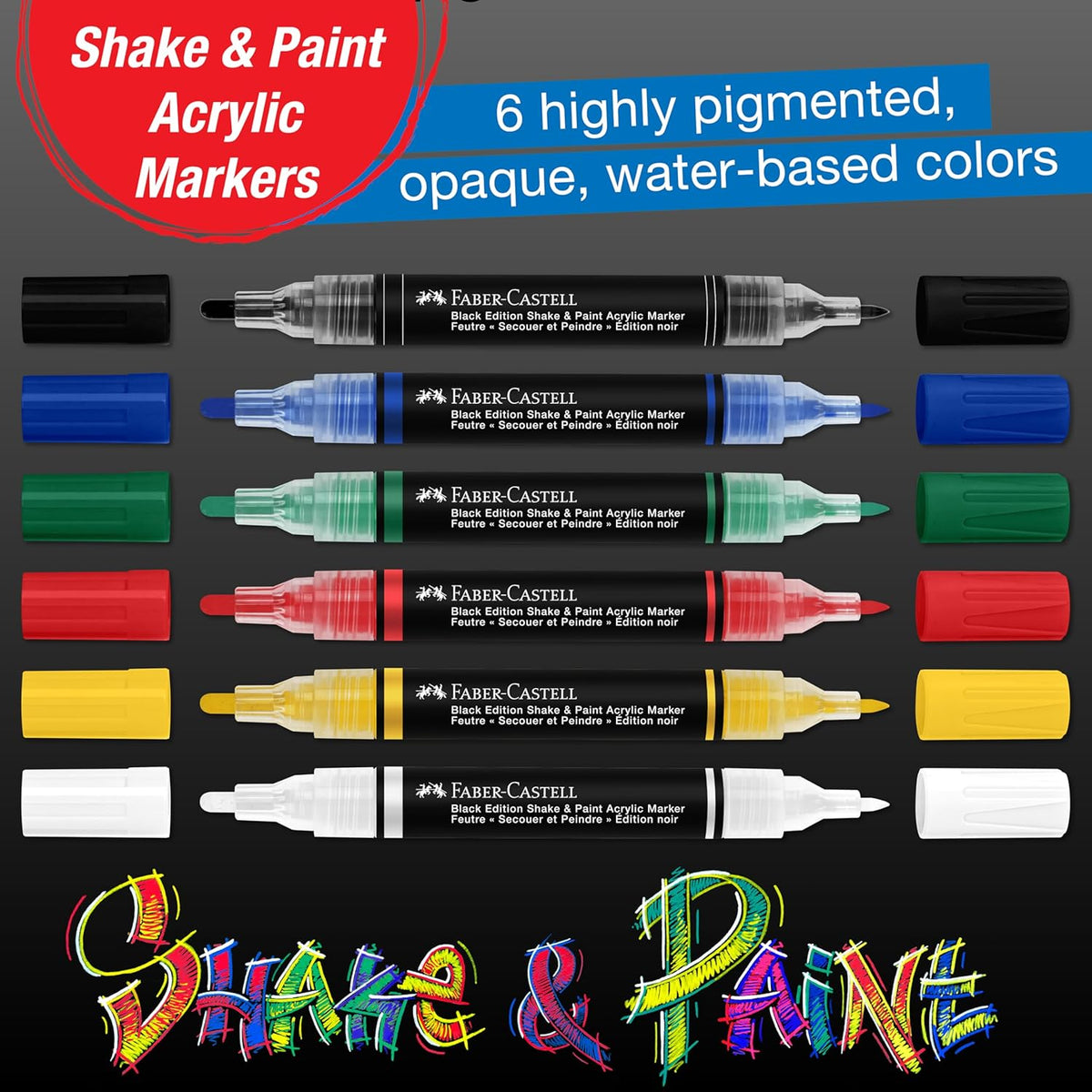 Faber-Castell Classic Acrylic Paint Markers 6-Pack