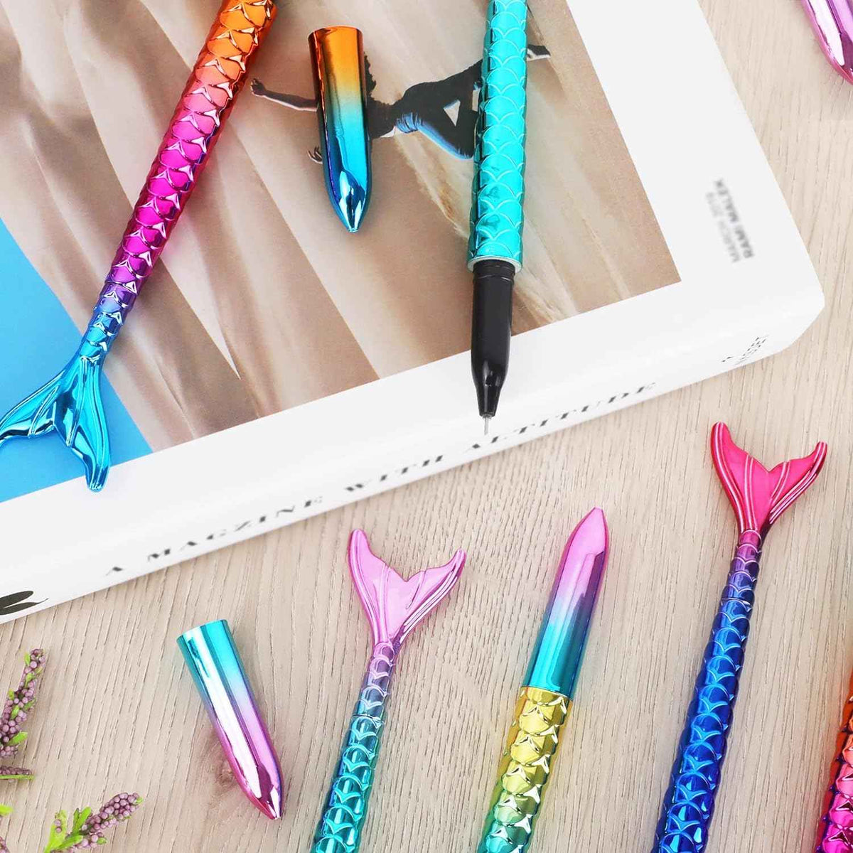 10PCS Mermaid Shaped Cute Fish Ballpoint Pens - TTpen