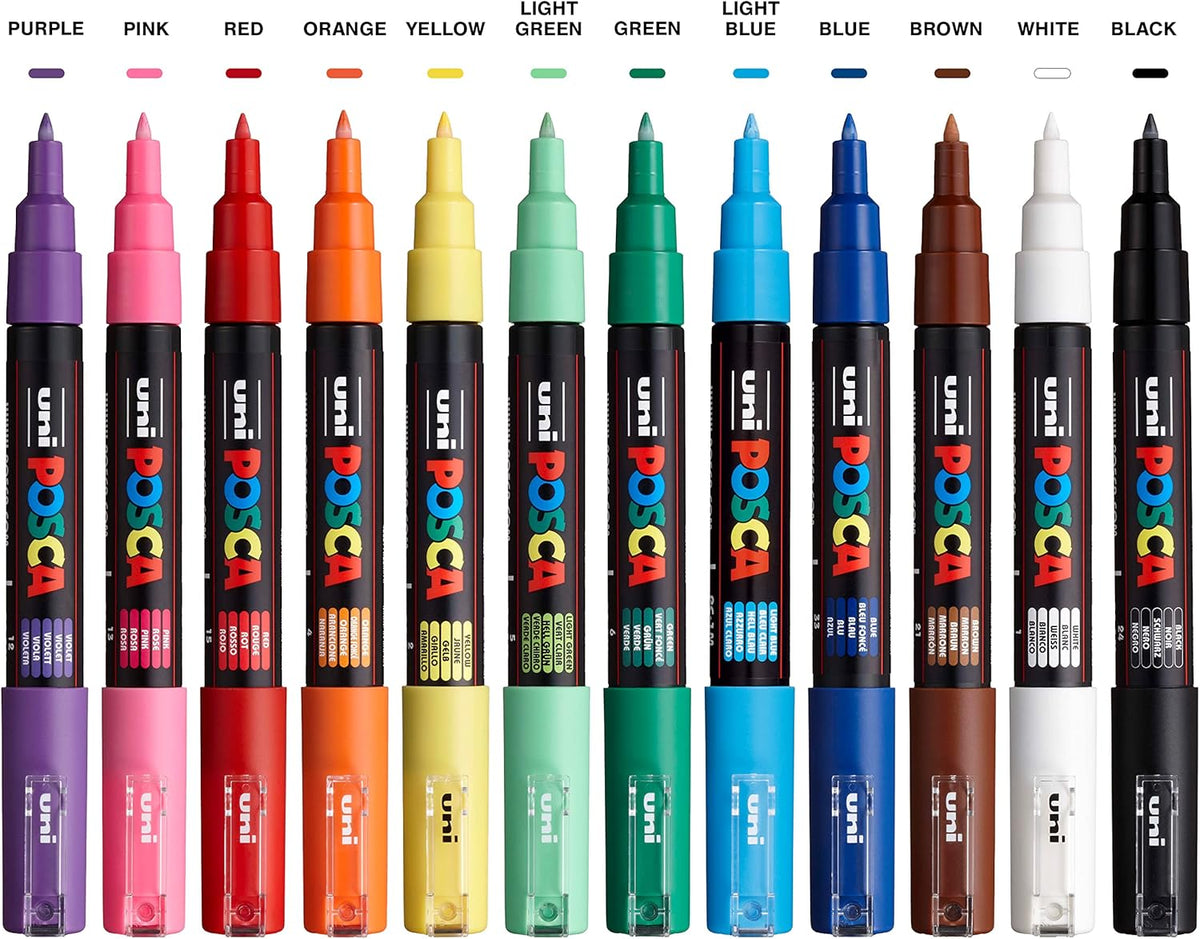 Uni Posca PC-1M Paint Markers 12-Pack