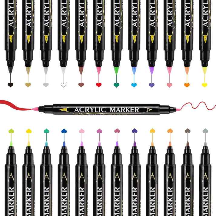 Guangna 84 Colors Dual Brush Tip Acrylic Paint Markers - TTpen