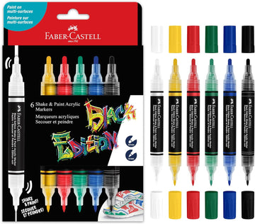 Faber-Castell Classic Acrylic Paint Markers 6-Pack