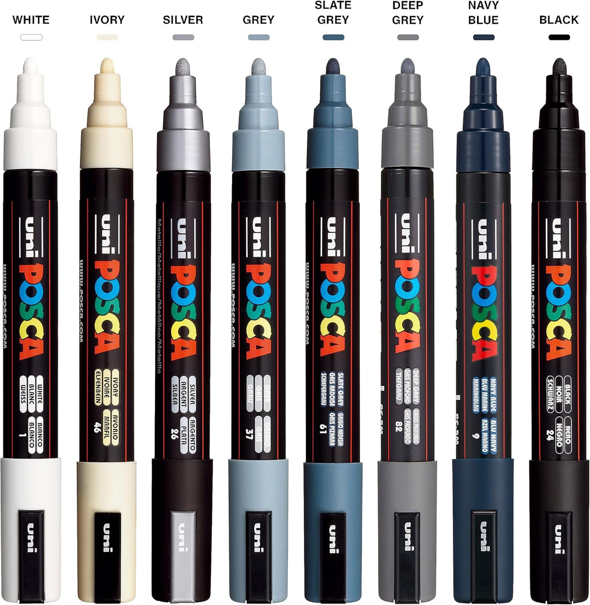 Uni Posca PC-5M Monotone Markers 8-Pack
