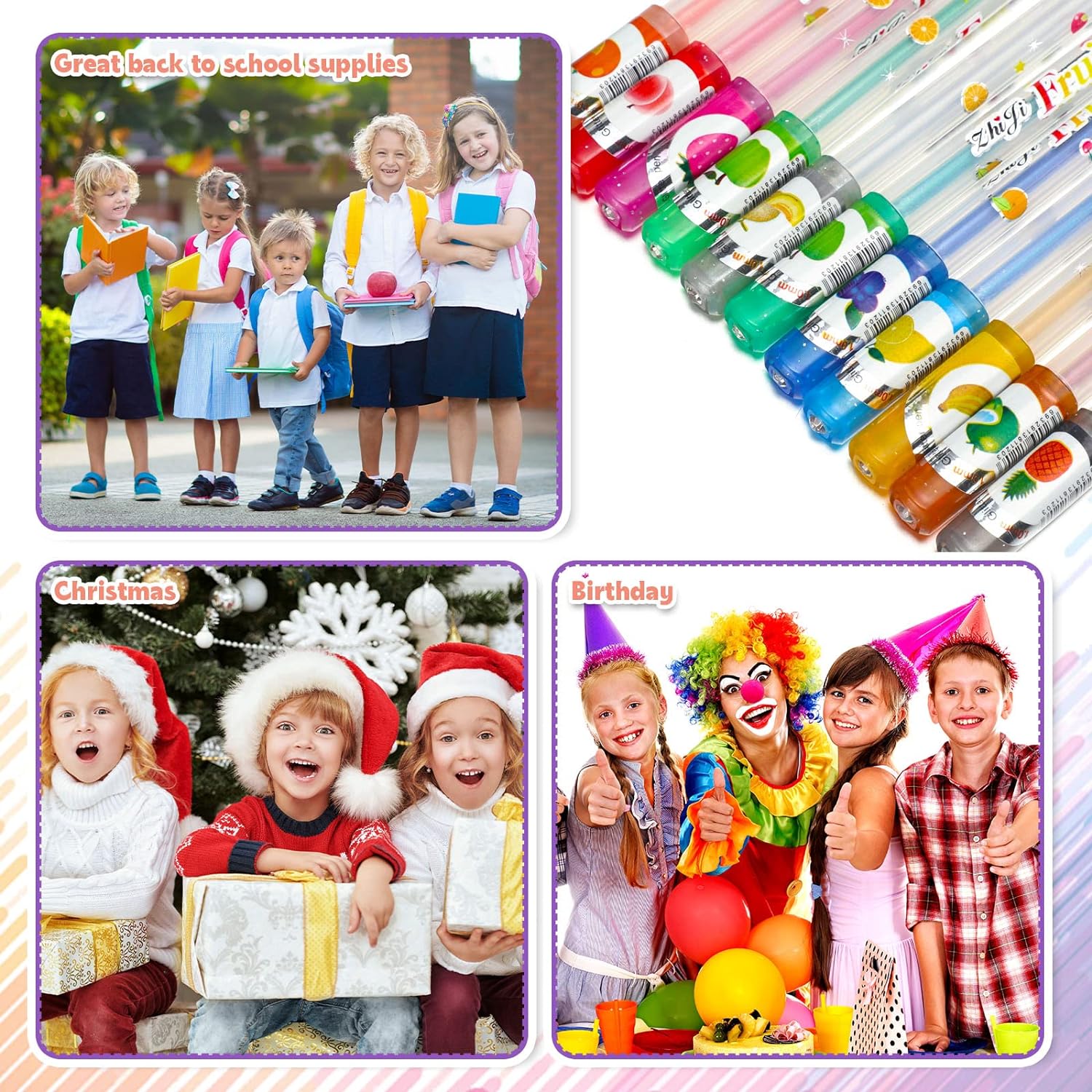 144Pcs Scented Glitter Gel Pens Multicolor Fun Pens
