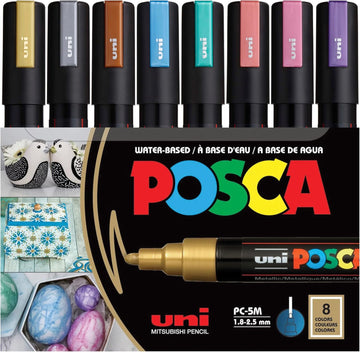 Uni Posca PC-5M Metallic Markers 8-Pack