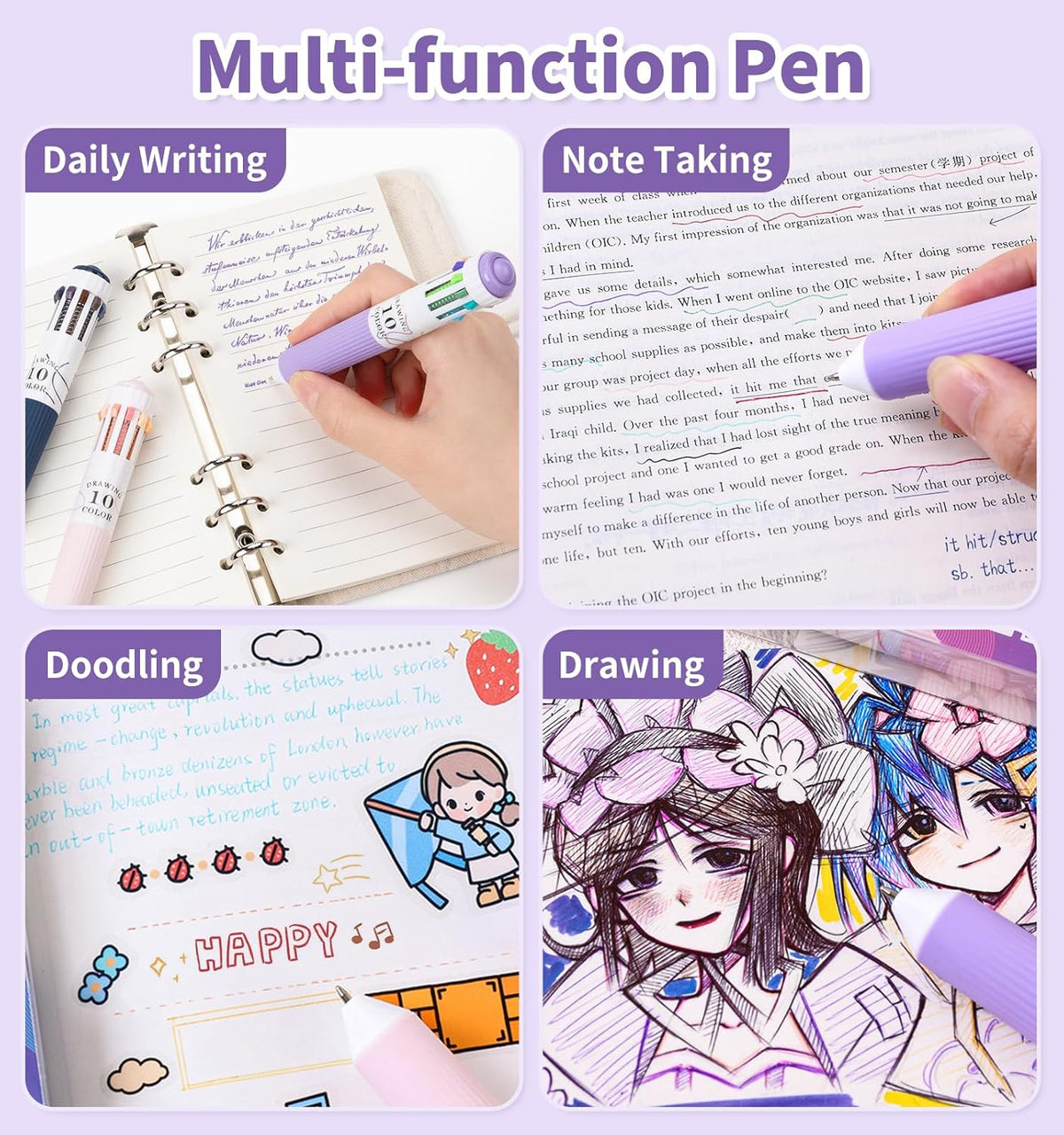 Languo 10-in-1 Multicolor Pen 6-Pack