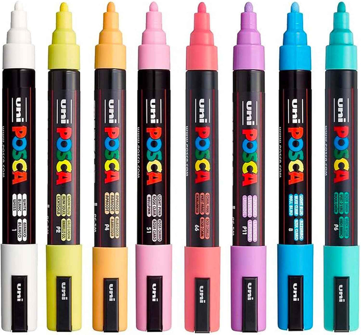 Uni Posca Paint Marker PC-5M - Medium Point - 8 Soft Colors