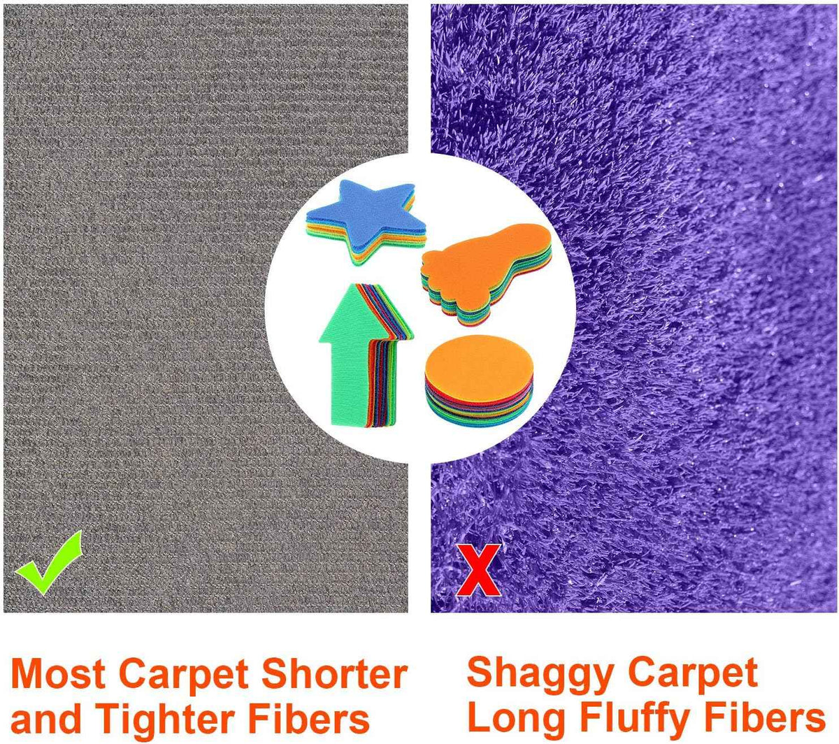 94Pcs Carpet Markers with Styles of Star,Arrow,Circle,Footprint,Number - TTpen