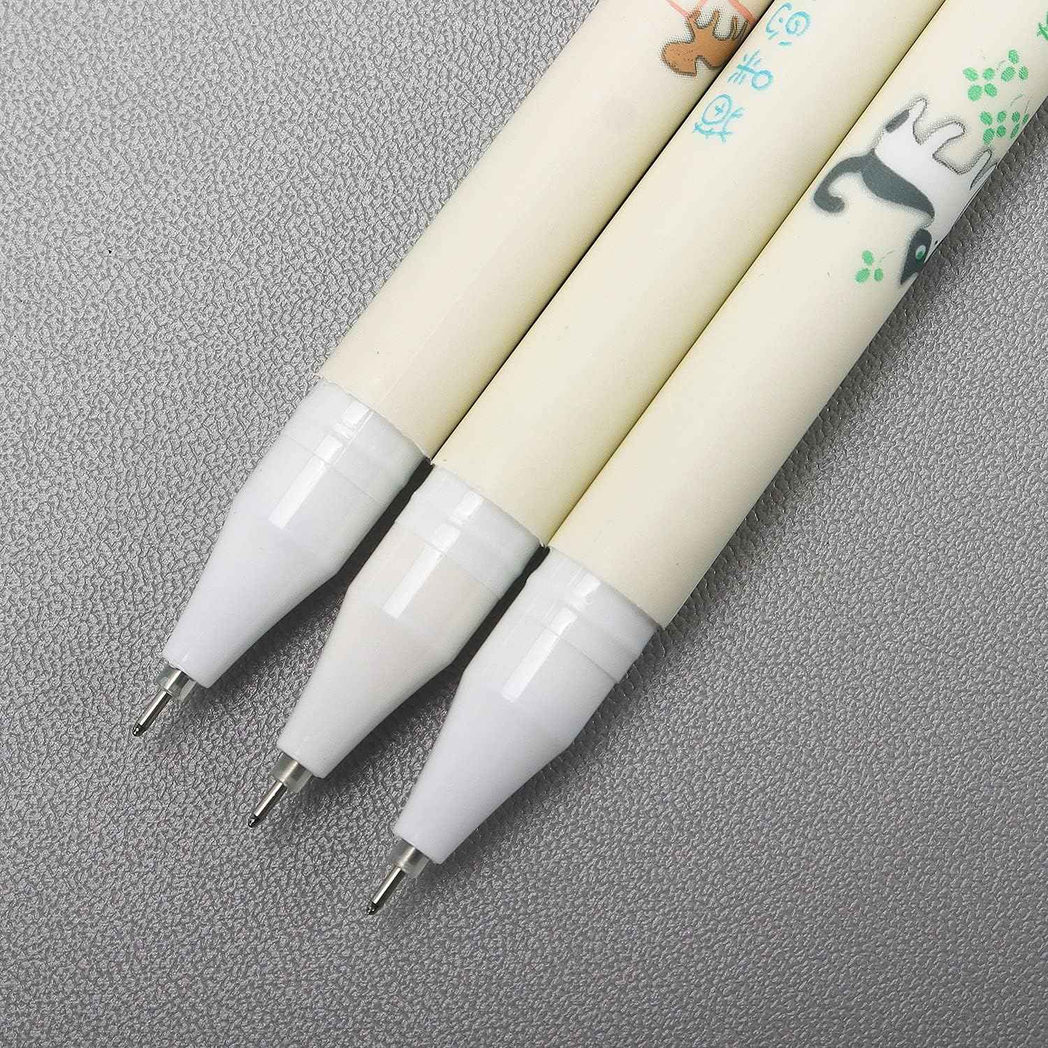 3 Pack Colorful Cute Cats Gel Pens 0.38mm Black Ink - TTpen