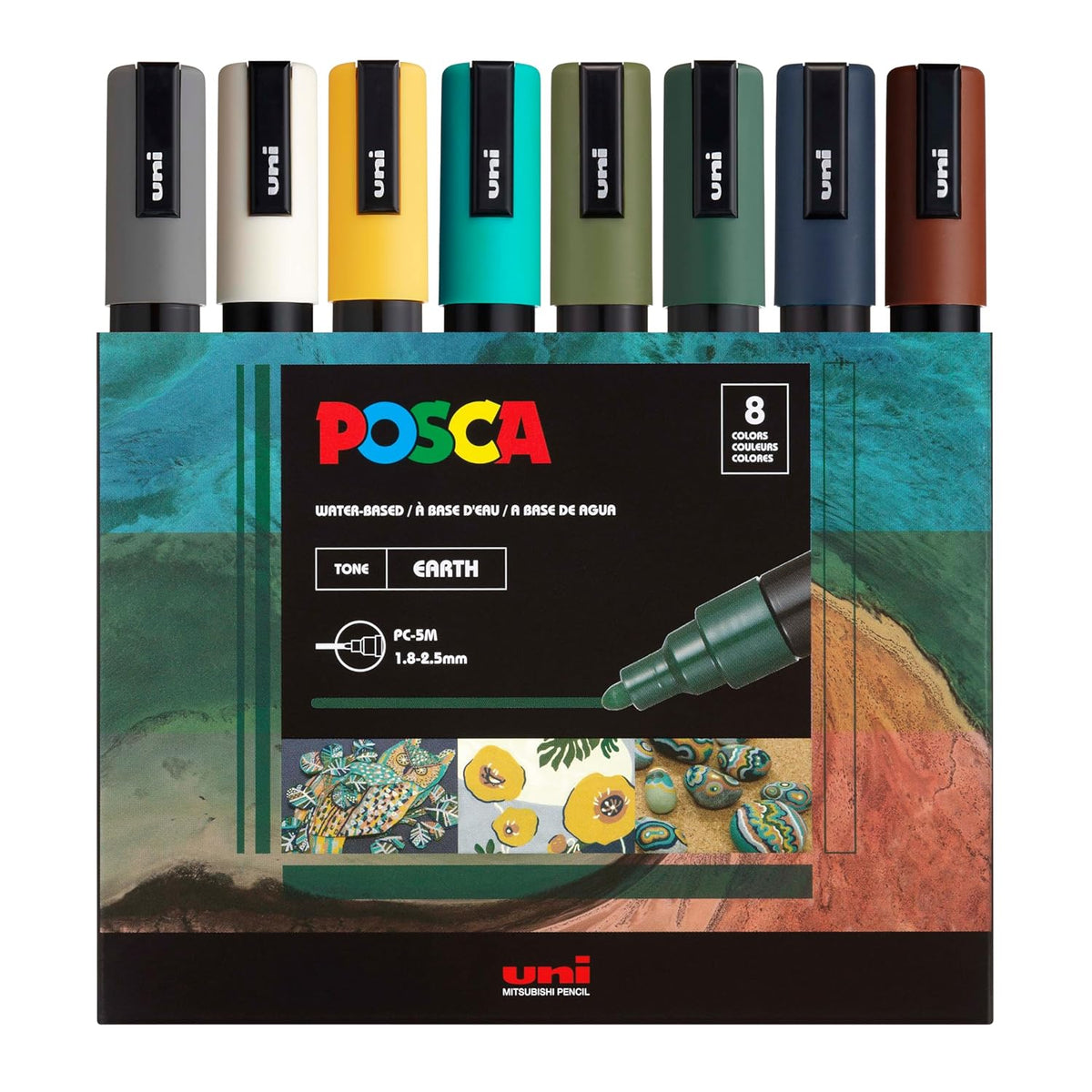 Uni Posca PC-5M Earth Markers 8-Pack