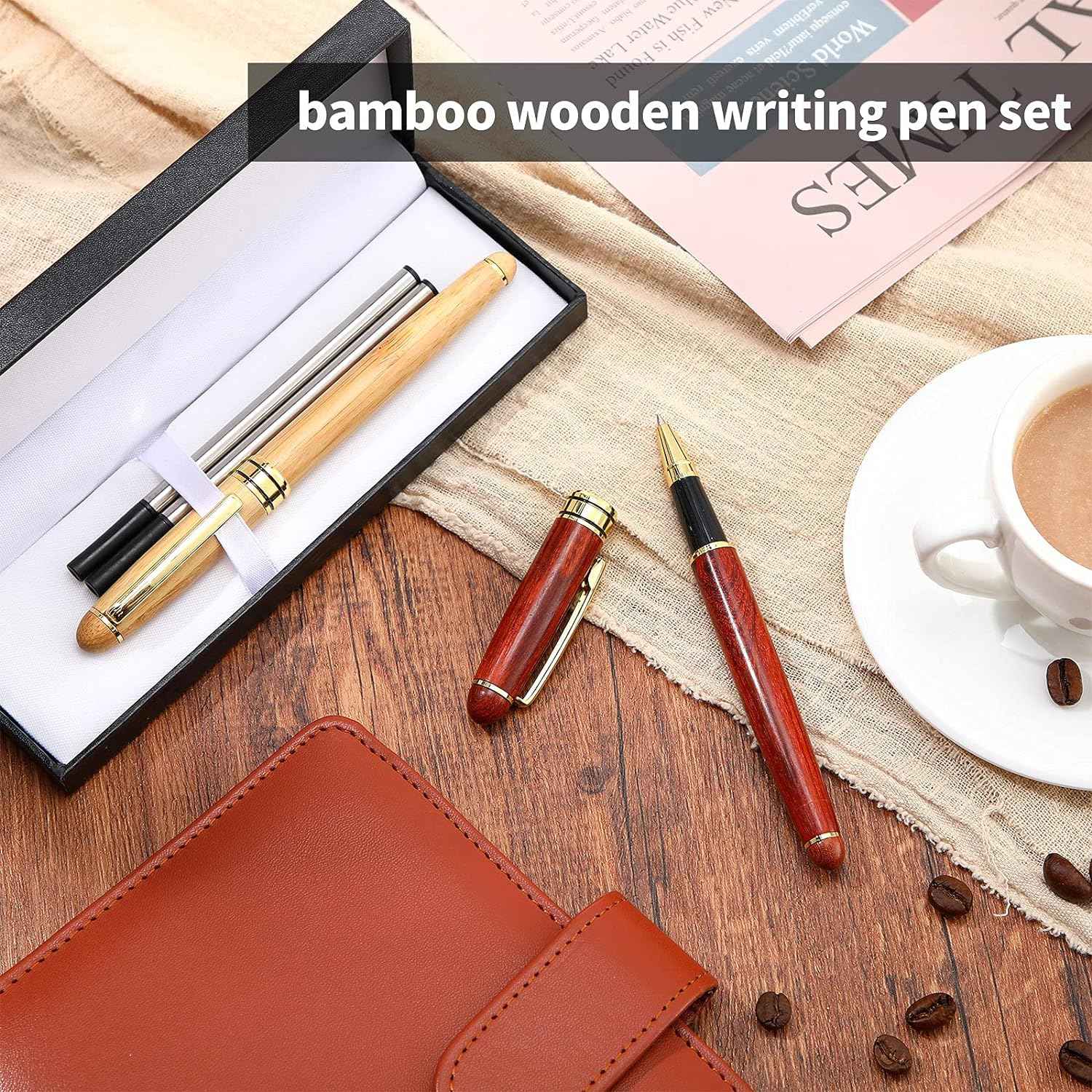 2 Pieces Bamboo Wooden Ballpoint Pen Handcrafted Rosewood Pens - TTpen
