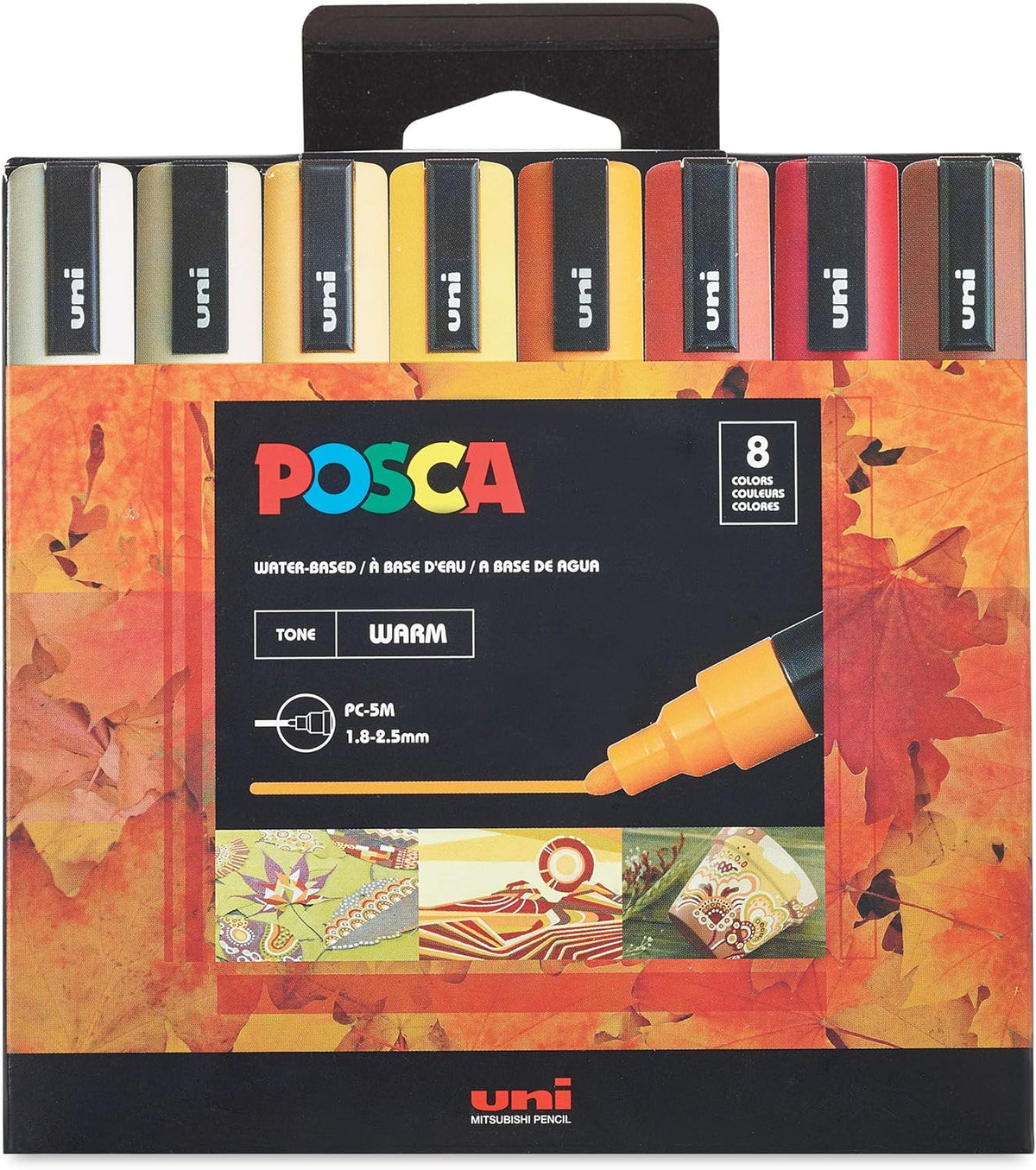 Uni Posca PC-5M Warm Markers 8-Pack